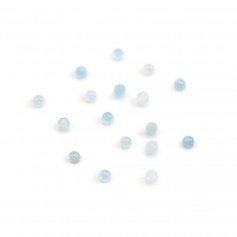 Cabochon aigue marine rond 2mm x 6pcs