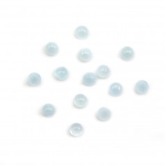 Cabochon aigue marine rond 4mm  x 2pc