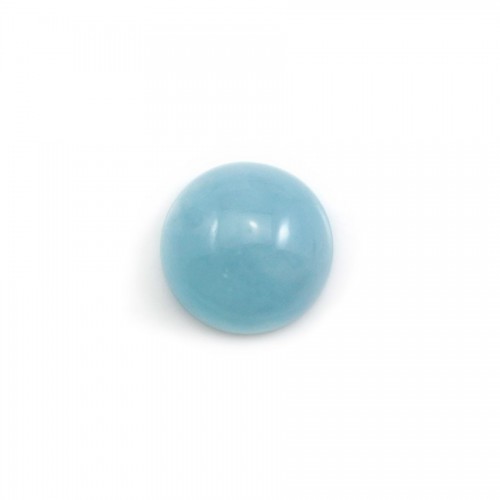 Cabochon aigue marine, rond 14mm x 1pc