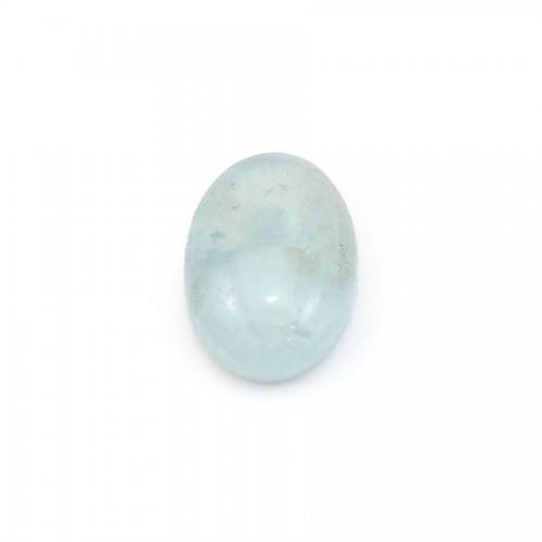 Cabochon d'aigue marine, de forme ovale, mesurant 10x14mm x 1pc