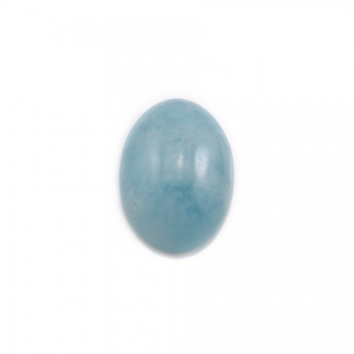 Cabochon d'aigue marine, de forme ovale, mesurant 13x18mm x 1pc
