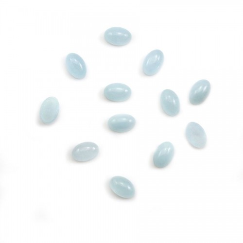 Cabochon d'aigue marine, de forme ovale, mesurant 4x6mm x 1pc