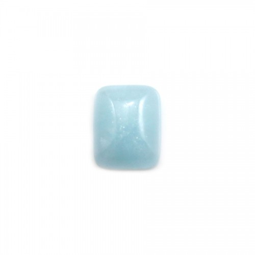 Cabochon aigue marine,en forme de rectangle 8x10mm x 1pc