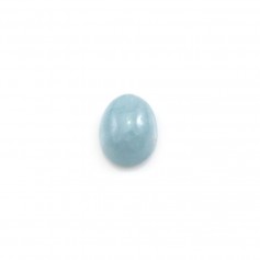 Cabochon d'aigue marine, de forme ovale, 6x8mm x 2pcs