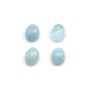 Cabochon d'aigue marine, de forme ovale, 6x8mm x 2pcs