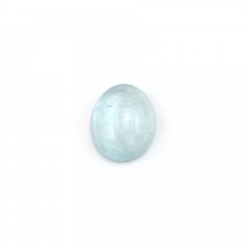 Cabochon d'aigue marine, de forme ovale, 8x10mm x 1pc