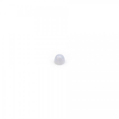 Blue chalcedony cabochon, in round shape, 2mm x 10pcs