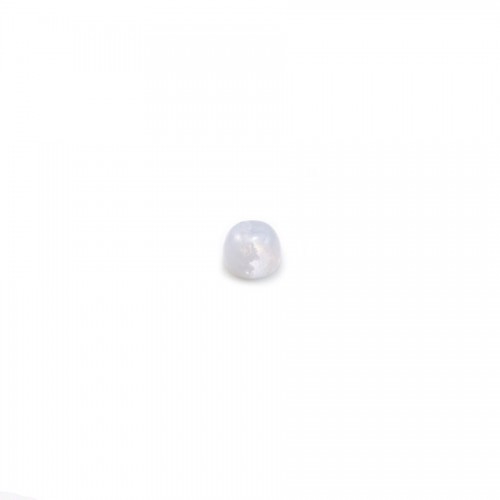 Blue chalcedony cabochon, in round shape, 3mm x 4pcs