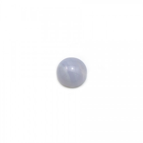 Cabochon de calcédoine bleu, de forme ronde, 6mm x 4pcs