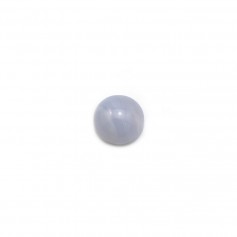 Cabochon de calcédoine bleu, de forme ronde, 6mm x 4pcs