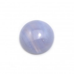 Cabochon de calcédoine bleu, de forme ronde, 14mm x 1pc