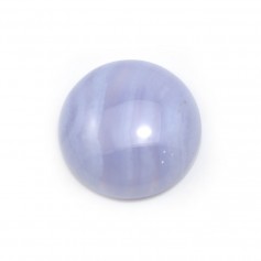 Cabochon de calcédoine bleu, de forme ronde, 16mm x 1pc