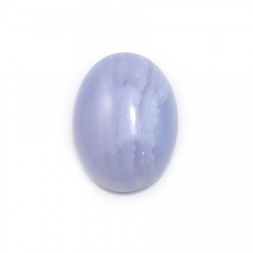 Blue chalcedony cabochon, in oval shaped, 12x16mm x 1pc