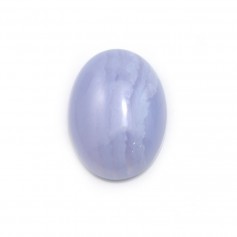 Cabochon de calcédoine bleu, de forme ovale, 12x16mm x 1pc