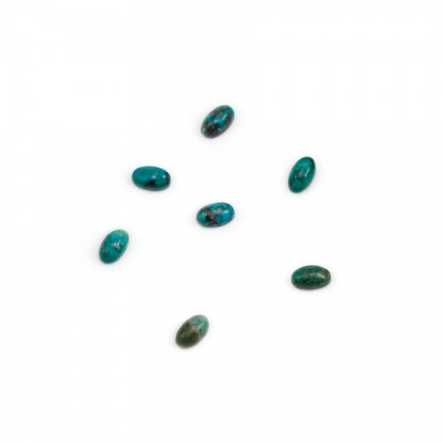 Cabochon chrysocolle,en forme de ovale 3x5mm x 2pcs