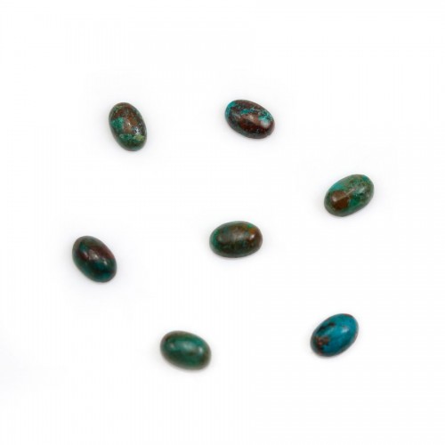 Cabochon chrysocolle,en forme de ovale 4x6mm x 2pcs