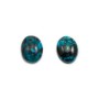 Cabochon chrysocolle,en forme de ovale 8x10mm x 1pc