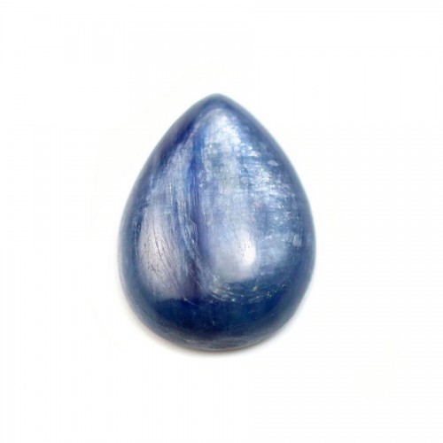Cabochon cyanite goutte plate 15x20mm x 1pc