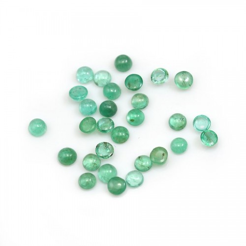 Round Emerald Cabochon 2-4mm x1pc