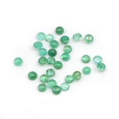 Cabochon d'émeraude de couleur verte, de forme ronde x1pc