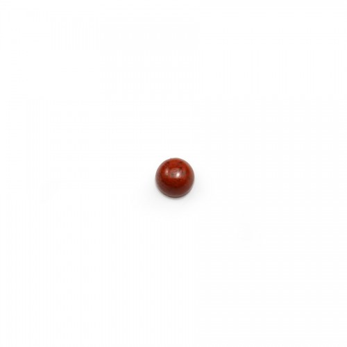 Cabochon de jaspe rouge, de forme ronde, 3mm x 4pcs