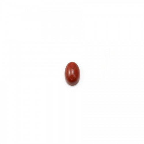 Cabochon on red jasper, in oval shaped, 3 * 5mm x 4 pcs