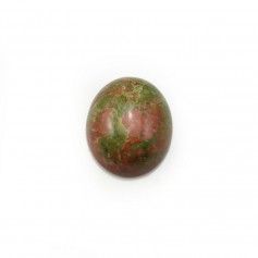 Cabochon d'unakite, de forme ovale, 10x12mm x 4pcs