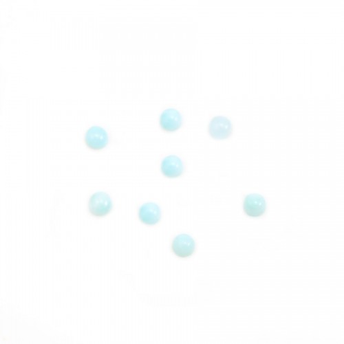 Cabochon de larimar, de forme ronde, 2mm x 1pc