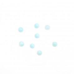 Cabochon de larimar, de forme ronde, 2mm x 1pc