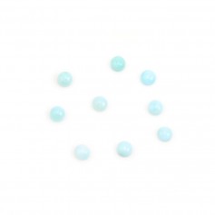 Cabochon de larimar, de forme ronde, 3mm x 1pc