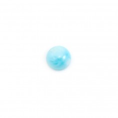 Cabochon de larimar, de forme ronde, 6mm x 1pc
