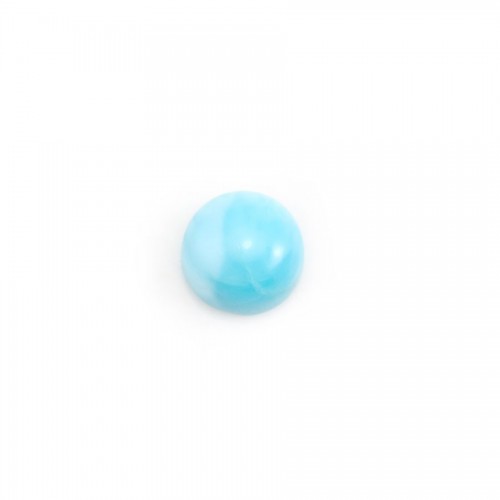 Cabochon de larimar, de forme ronde, 8mm x 1pc