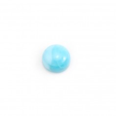 Cabochon de larimar, de forme ronde, 8mm x 1pc