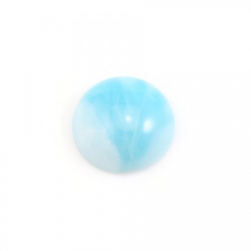 Cabochon de larimar, de forme ronde, 14mm x 1pc