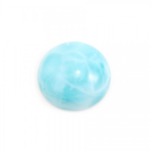 Cabochon de larimar, de forme ronde, 16mm x 1pc