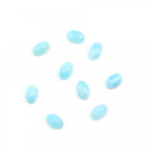 Cabochon de larimar, de forme ovale, 3x5mm x 4pcs