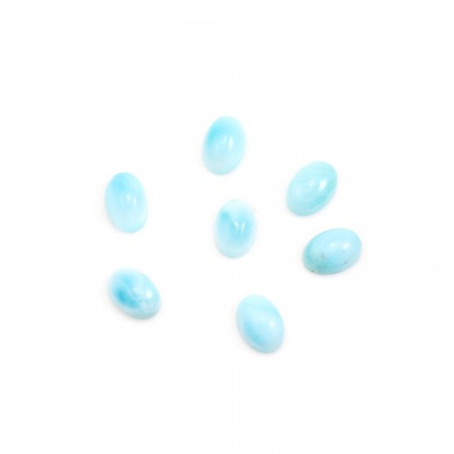 Cabochon de larimar, de forme ovale, 4x6mm x 1pc