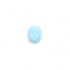 Cabochon de larimar, de forme ovale, 6x8mm x 1pc