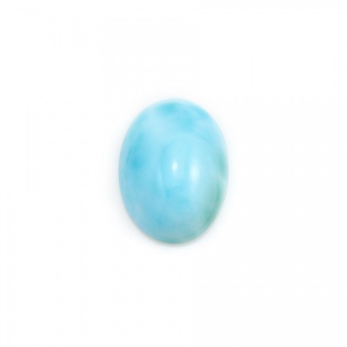 Cabochon de larimar, de forme ovale, 10x14mm x 1pc