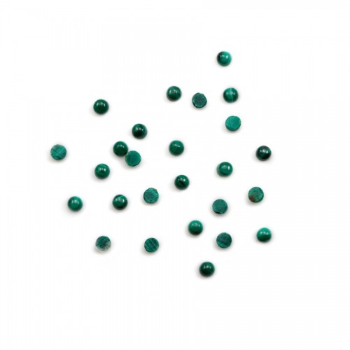 Cabochon malachite rond 2mm  x 2pcs