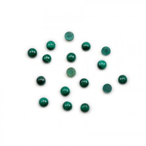 Cabochon malachite rond 3mm  x 2pcs