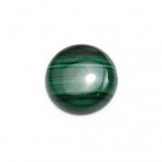 Cabochon de malachite, de forme ronde, mesurant 15mm x 1pc