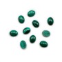 Cabochon malachite oval 6x8mm  x 2pc