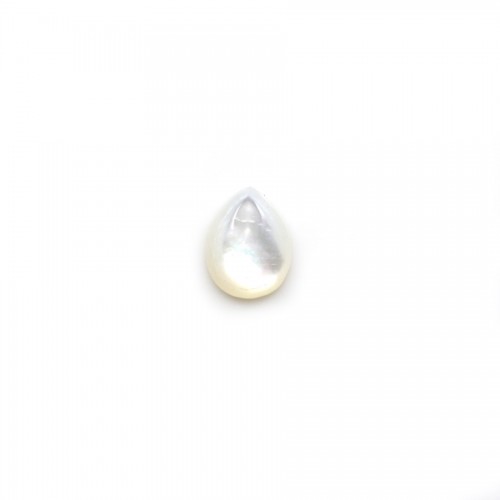 Cabochon goutte 6x8mm Nacre Blanc x 2pcs