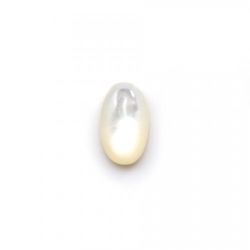 Oval cabochon 8x10mm White Mother-of-Pearl x1pc