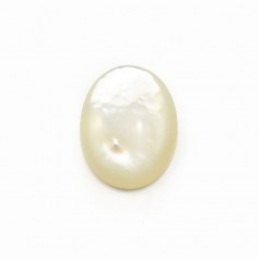 Cabochon ovale 12x16 mm Nacre Blanc x 1pc