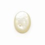 Cabochon ovale 12x16 mm Nacre Blanc x 1pc
