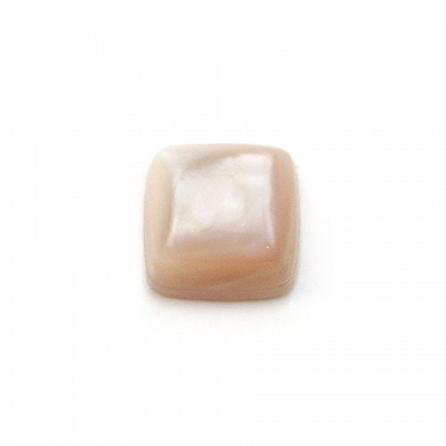 Cabochon de nacre rose, de forme carré, 10mm x 1pc