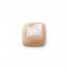 Cabochon de nacre rose, de forme carré, 10mm x 1pc