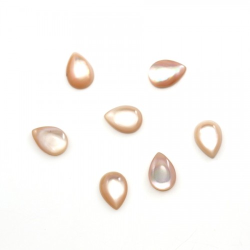 Cabochon goutte mm Nacre rose x 2pcs